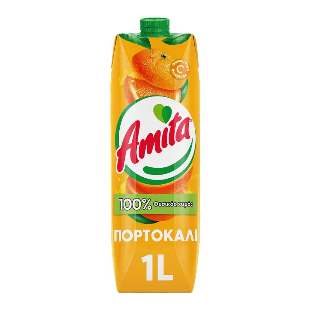 ΑΜΙΤΑ ΠΟΡΤΟΚΑΛΙ 100% ΦΥΣΙΚΟΣ ΧΥΜΟΣ TETRAPACK 1LT