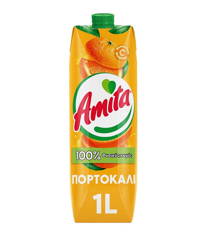 ΑΜΙΤΑ ΠΟΡΤΟΚΑΛΙ 100% ΦΥΣΙΚΟΣ ΧΥΜΟΣ TETRAPACK 1LT