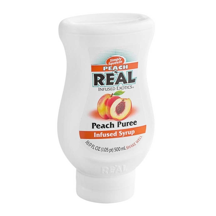 REAL PEACH PUREE INFUSED SYRUP (16.9oz) 500ml