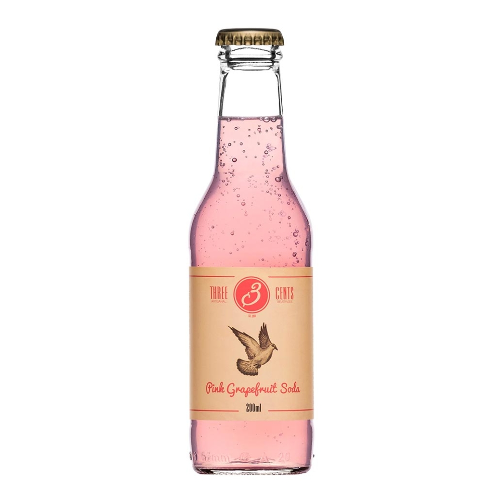 THREE CENTS PINK GRAPEFRUIT SODA 200ml