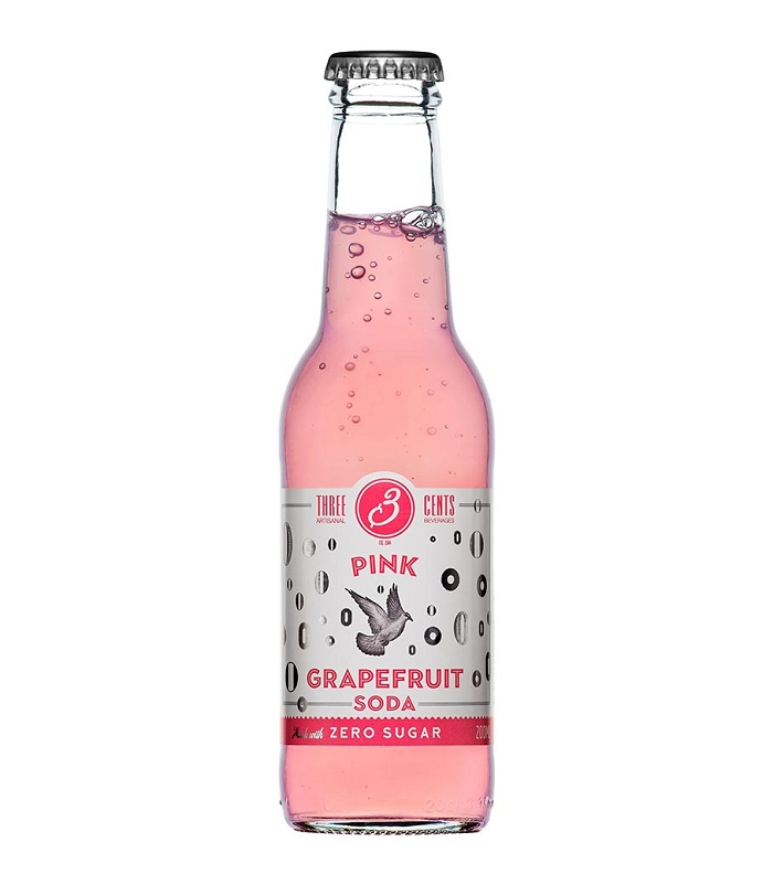 THREE CENTS PINK GRAPEFRUIT SODA ZERO 200ml