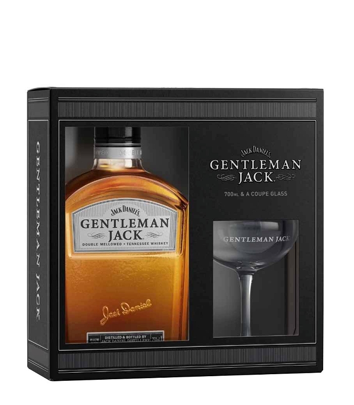 JACK DANIEL'S GENTLEMAN GIFT PACK (COUPE GLASS) WHISKY 700ml
