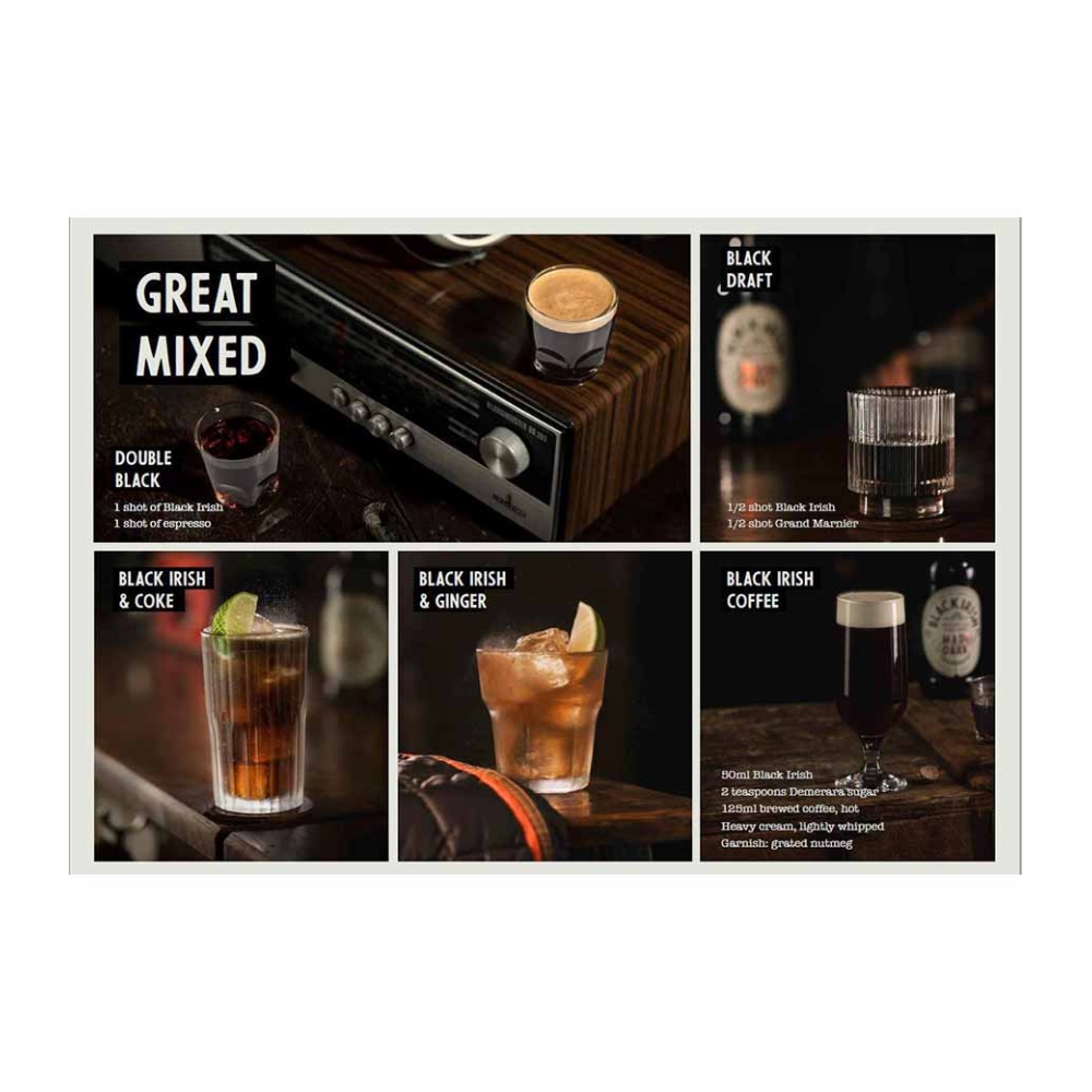BLACK IRISH WHISKEY SPIRIT AND STOUT BEER 700ml