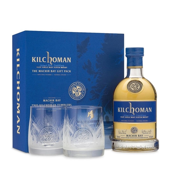 KILCHOMAN MACHIR BAY GIFT PACK (2 SIGNATURE GLASSES) WHISKY 700ml