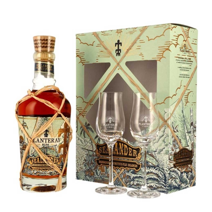 PLANTERAY SEALANDER GIFT PACK (2 SIGNATURE GLASSES) RUM 700ml