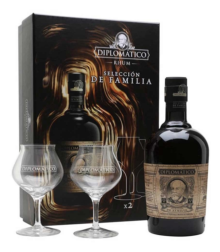 DIPLOMATICO SELECCION DE FAMILIA GIFT PACK (2 SIGNATURE GLASSES) RUM 700ml