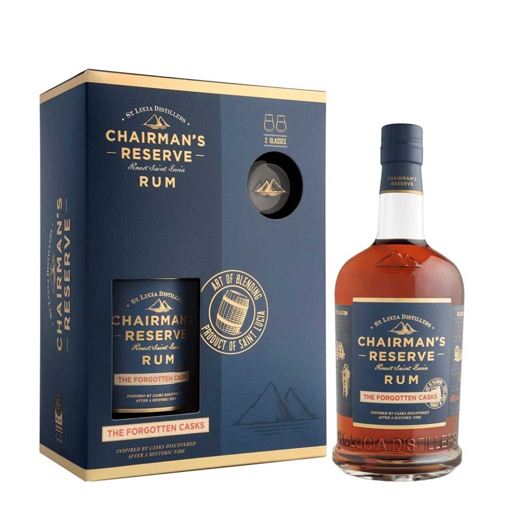 CHAIRMAN'S FORGOTTEN CASKS GIFT PACK (2 SIGNATURE GLASSES) RUM 700ml