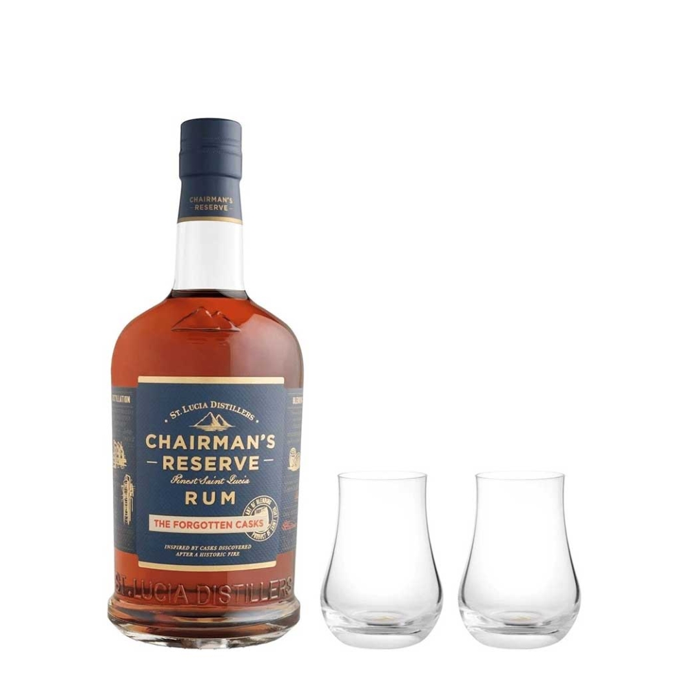 CHAIRMAN'S FORGOTTEN CASKS GIFT PACK (2 SIGNATURE GLASSES) RUM 700ml
