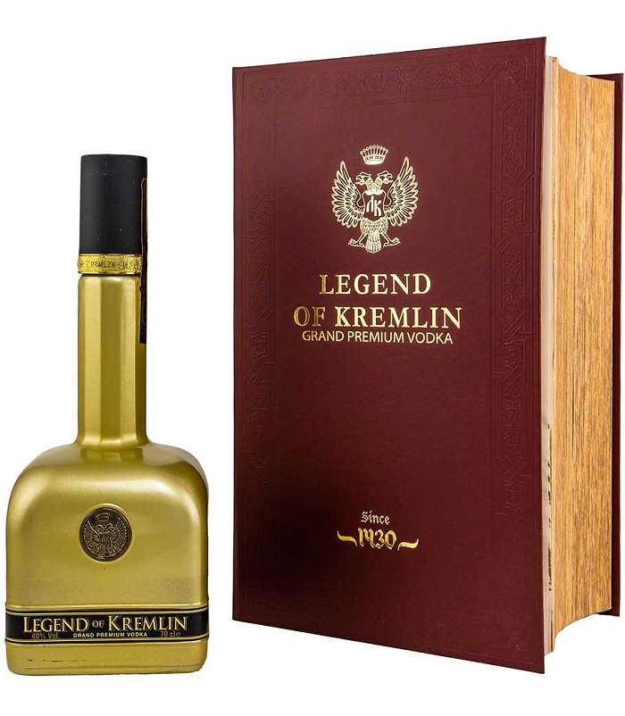 LEGEND OF KREMLIN GOLD IN BURGUNDY BOOK VODKA 700ml