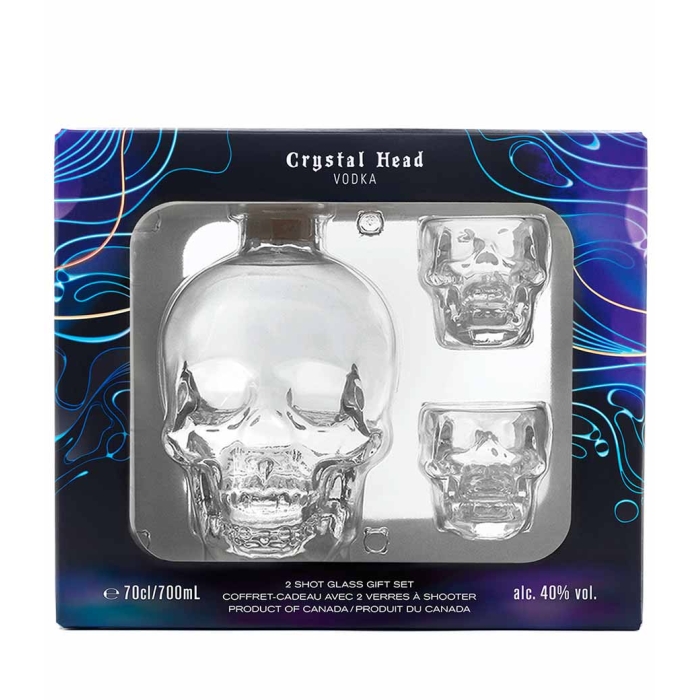CRYSTAL HEAD GIFT PACK (2 SHOT GLASS GIFT SET) VODKA 700ml
