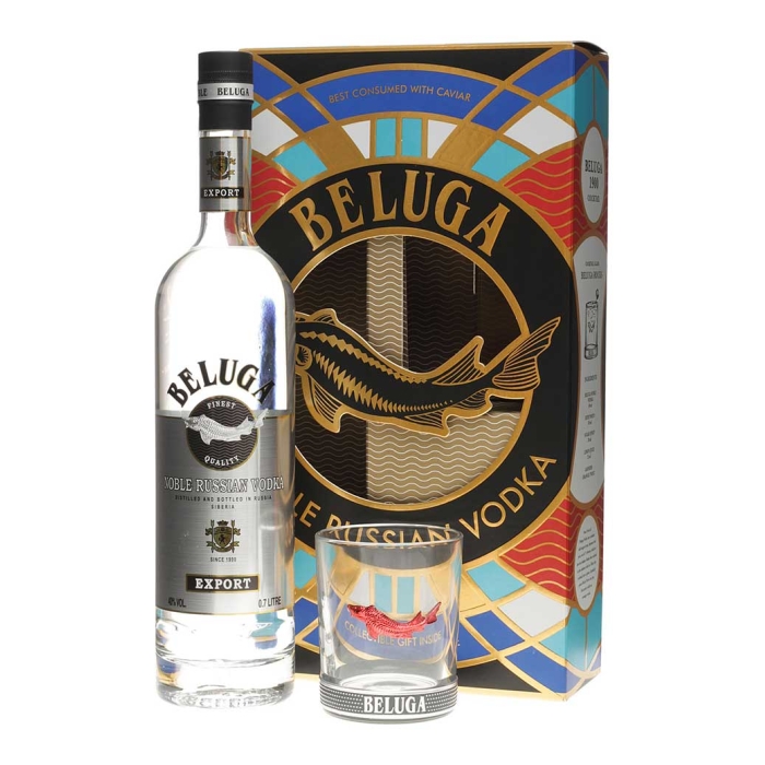BELUGA NOBLE (GIFT PACK WITH ROCKS GLASS) VODKA 700ml